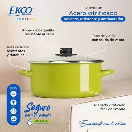 Cacerola Ekco CACE EMO24VE Emotions 24 cm de Acero Verde