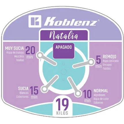 Lavadora Koblenz LRK 19P Redonda Natalia 19kg