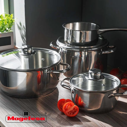Batería Dux Magefesa 01BXDUX007P 7 piezas, Plata