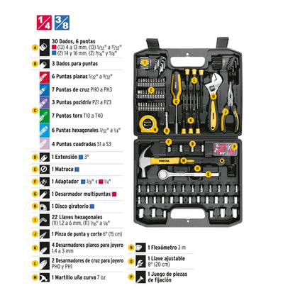 Juego de herramientas 104 piezas PRETUL Truper SET-104