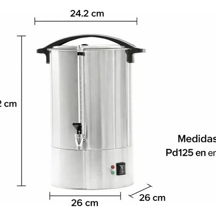 Cafetera Industrial PDH D125 de 110 Tazas 16l Acero Inoxidable