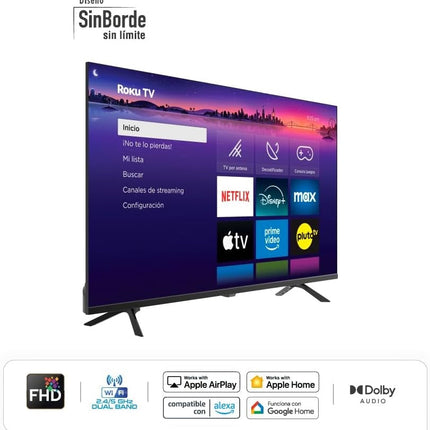 Paquete Bocina Fussion PBS-2X8005BL de 40,000W + Pantalla Smart TV Hyundai HYLED4325RIM 43" Full HD HDMI USB