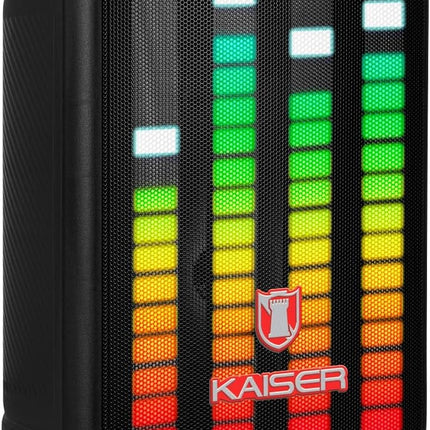 Bafle Recargable Kaiser MSA-0108 BB 8"Luz Reactiva Bluetooth FM Micro SD Auxiliar Bass 10W RMS