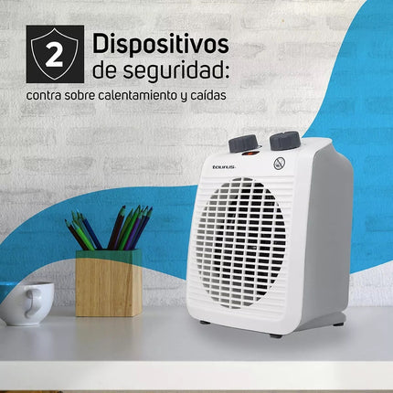 Calefactor Taurus Hawai Calentador Eléctrico 2 En 1 Blanco