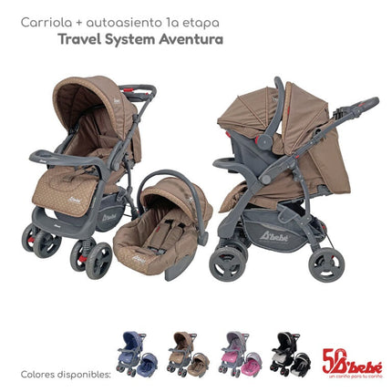 Carriola D´bebé Aventura Khaki reversible multi-funcional Travel System