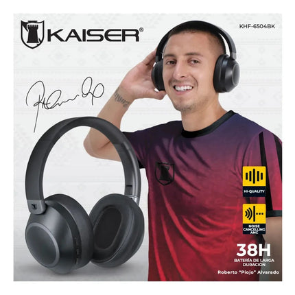 Audífonos Kaiser KHF-6504BK Con Anc 38hrs Hi Quality Sound Negro