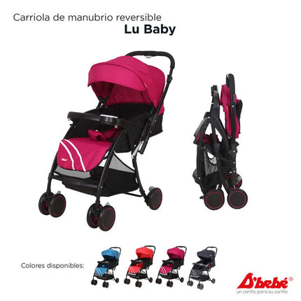 Carriola D´bebé Lu Baby  de manubrio reversible - ROSA