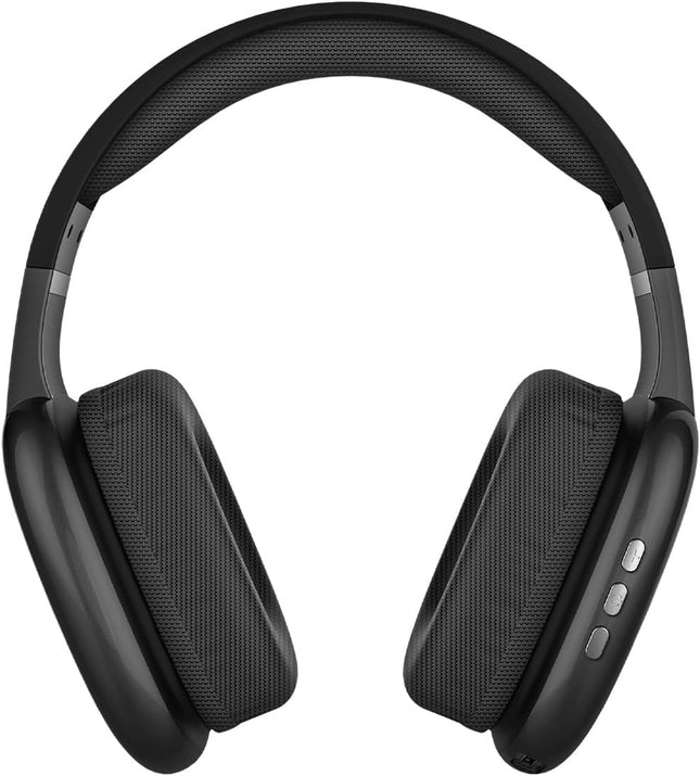 Audífonos de Diadema Kaiser KHE-2002BK Over Ear Recargables con Bluetooth, Reproductor Micro SD, Manos Libres y Micrófono Negro