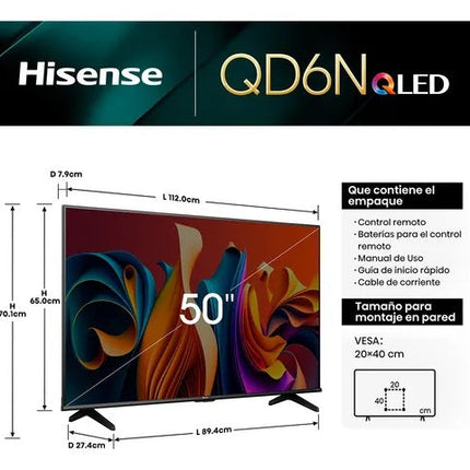Pantalla Hisense 50QD6NV 50" QLED 4K / UHD VIDAA