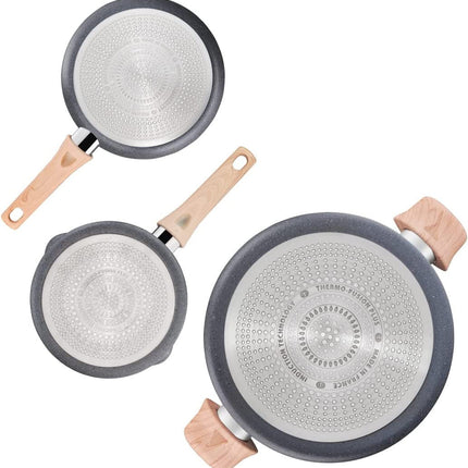 Batería T-Fal G2669182CD 5 PZS Natural Force Efecto Piedra