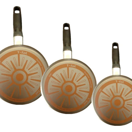 Set De 3 Sartenes T-fal 0261400 Antiadherentes 20/24/26 Cm Marrón Claro