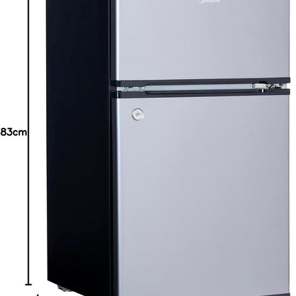 Frigobar Midea MDRT87CCDLS dos puertas Lake Silver 3.4 Pies Cúbicos