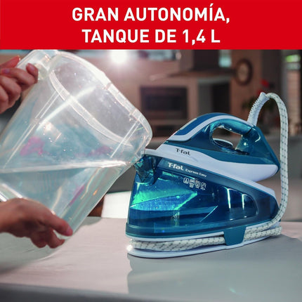 Plancha Express T-Fal SV6115X0 Easy Blanco/Azul tanque de 1.4 L