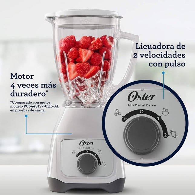 Licuadora Oster BLSTKAG-WRD Con Vaso De Vidrio Y Control De Perilla