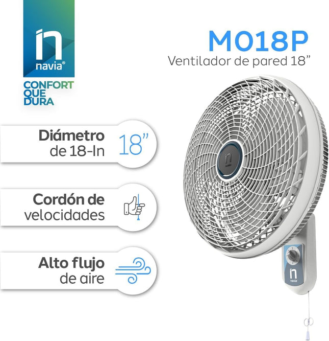 Ventilador de Pared Navia M018P de 18" de 3 velocidades