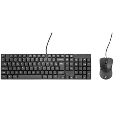 Kit de teclado Mitzu 18-8323 multimedia texturizado y mouse Alambrico