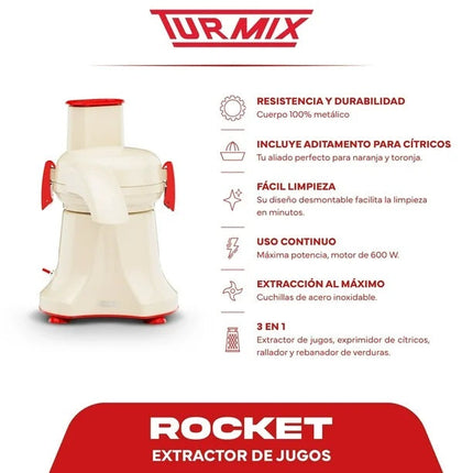 Extractor Turmix Rocket beige 600W Cuerpo metalico