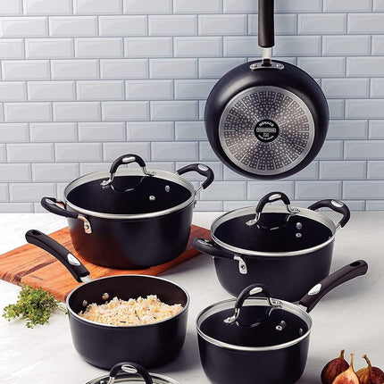 Batería Tramontina 28799002 Mónaco Starflon Premium 9 Pzs Negro / INDUCCION + Cubiertos de Regalo