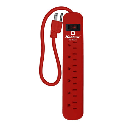 Multicontacto Supresor Koblenz SS-300 C de 6 Contactos Rojo