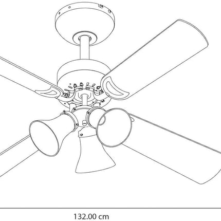 VENTILADOR MASTERFAN VDOPCLLA42  42" DE TECHO OPORTO C/LUZ LATON ANTIGUO
