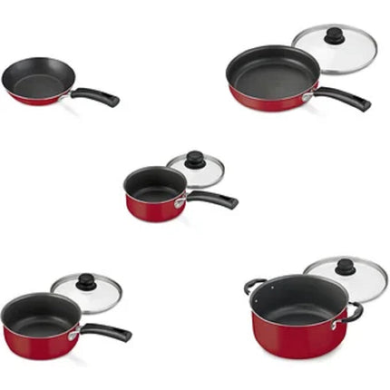 Batería de Cocina Tramontina 80112646 Simple Cooking 9 Pzs Rojo + Horno de Microondas Koblenz MWKM-07IRA 0.7 Pies 1,050 W Plata
