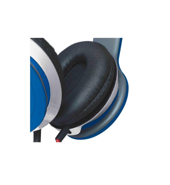 Audífonos Diadema Mitzu Mh-5026bl color Azul Plegables Aislantes