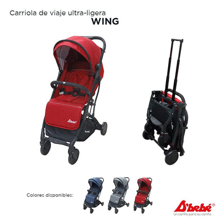 Carriola D´Bebe Wing Rojo de Viaje practica y duradera