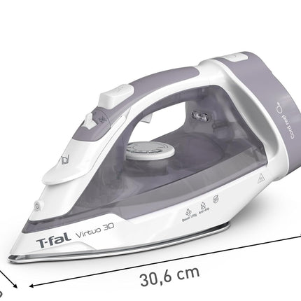 PlanchaT-Fal FV2C80U0 Cordreel Virtuo 30, Con Cable Retráctil, Sistema Auto- off 1500W Gris