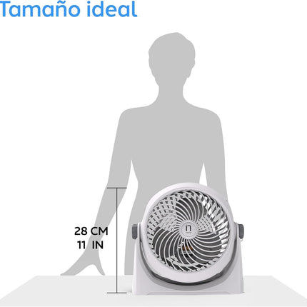 Ventilador Navia CEN-1010 Escritorio o Piso 10"3 Vel Cabezal 360° Silencioso y Potente Gris