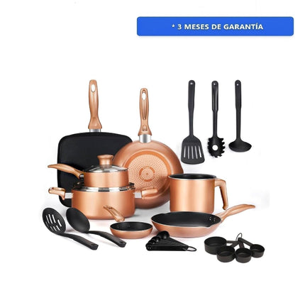 Batería de Cocina T-Fal B953SN84 Supercook Titanium 23 Piezas Antiadherente Reforzado con Titanio