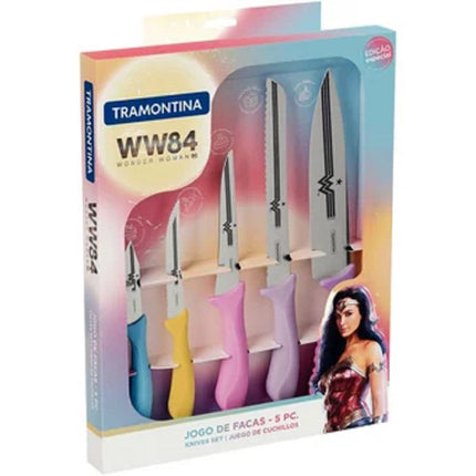 Jgo de Cuchillos Tramontina Mujer Maravilla Acero Inoxidable 5 PZS