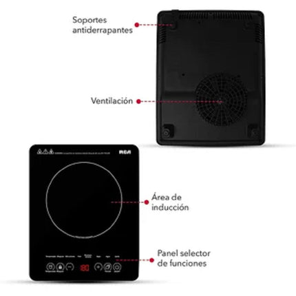 Parrilla RCA RC-12A3 de Inducción Eléctrica 1 Quemador 8 Niveles 1200W