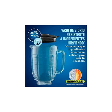 Vaso Oster Oster BLSTAJPBG Clasico Grande De Vidrio 1.75 L C/tapa Original