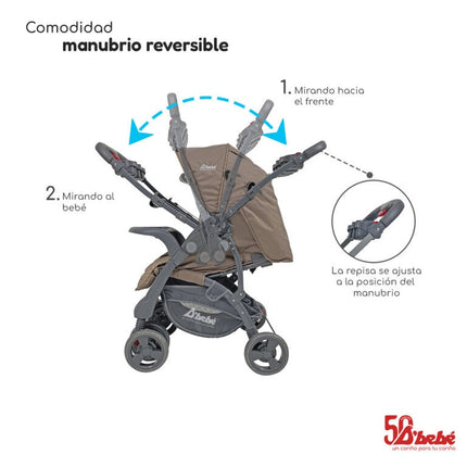 Carriola D´bebé Aventura Khaki reversible multi-funcional Travel System