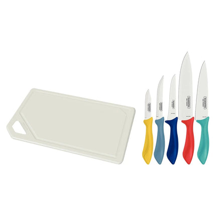 Set de Cuchillo 5 Piezas +1 Tabla de Picar Tramontina 23699956