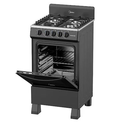 Estufa Midea MGS20FS1BIABB  de Piso 20 Pulgadas 4 Quemadores de Gas Termocontrol