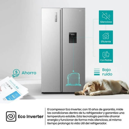 Refrigerador Hisense RS20N6WCX 20 Pies Cúbicos Duplex Inox