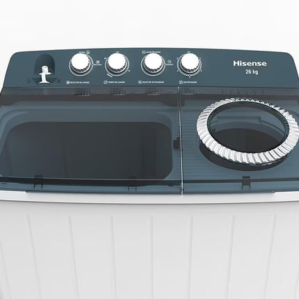 Lavadora Hisense WSA2601PX 2 Tinas 26 kg Lavado/13 kg Centrifugado Blanco