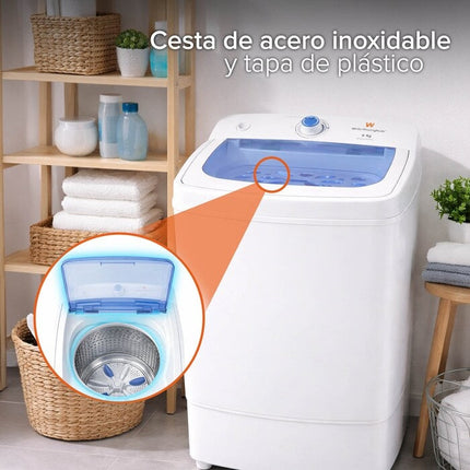 Centrífuga White Westinghouse WWCSD88SKB 6 kg Cesta Acero Inoxidable compacta