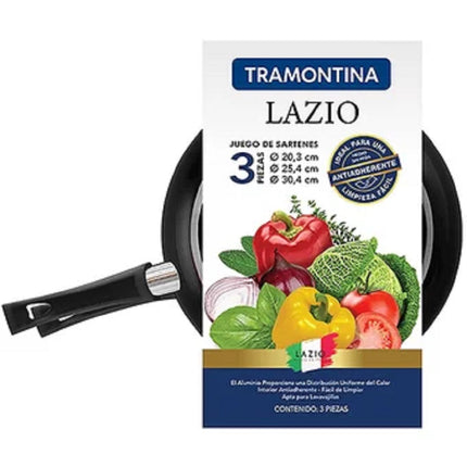 Juego de Sartenes 80112/050 Lazio 3 piezas negro