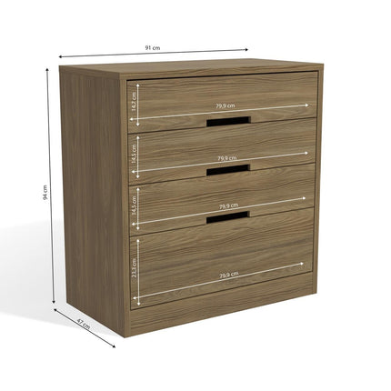 COMODA KAPPESBERG S824 NG COM DE 94X91X47 CM COLOR NOGUEIRA