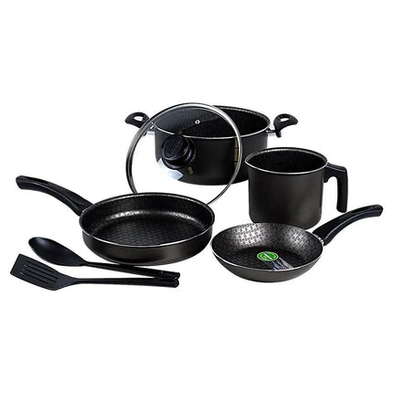 Batería Tramontina París 20599389 Negro 7pz Juego De Cubiertos 32200/728 Leme Rojos 24 Piezas