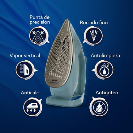 Plancha de Vapor Oster GCSTAC7402 AeroGlide Plus S7400 Verde Claro