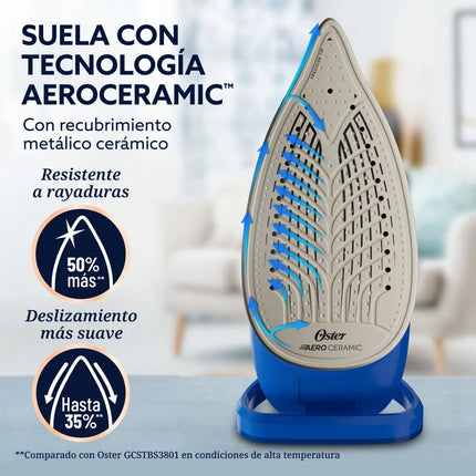 Plancha Oster GCSTAC7601 AeroGlide Plus S7600 Azul Claro
