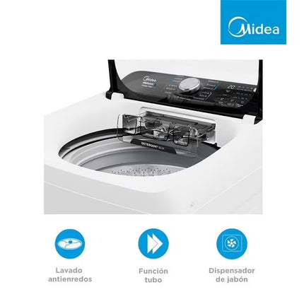 Lavadora Midea 18 Kg Blanca MA512W18/W Automática Carga Superior