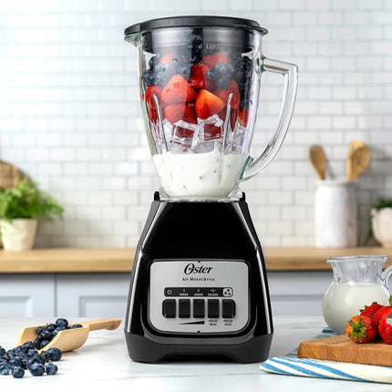 Combo Cocina Batería Tramontina 32208950 de 6 Piezas de Acero Inoxidable + Licuadora Oster BLSTKAGBPB Vaso de Vidrio Negra