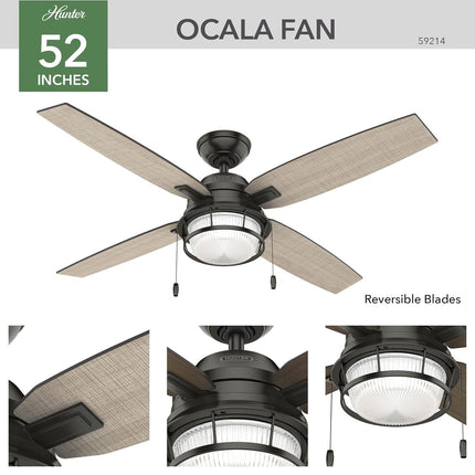 Ventilador de Techo Hunter 59214 con Control Remoto Bronce, 52''