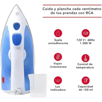 Plancha RCA RC-D508B de Vapor Anti-Goteo Color Azul