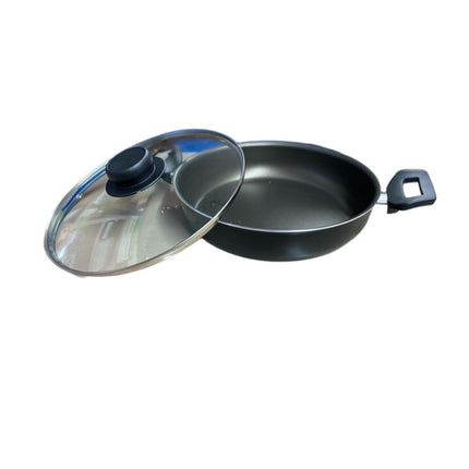 Arrocera Tramontina 80112065 con Tapa Lazio 24cm Negra + Cuchillo 21410075 Asado 5 Pulgadas Polywood