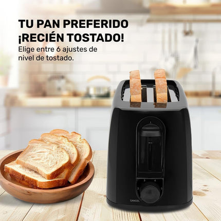 Tostador de Pan Taurus Lucerna Negro 2 rebanadas